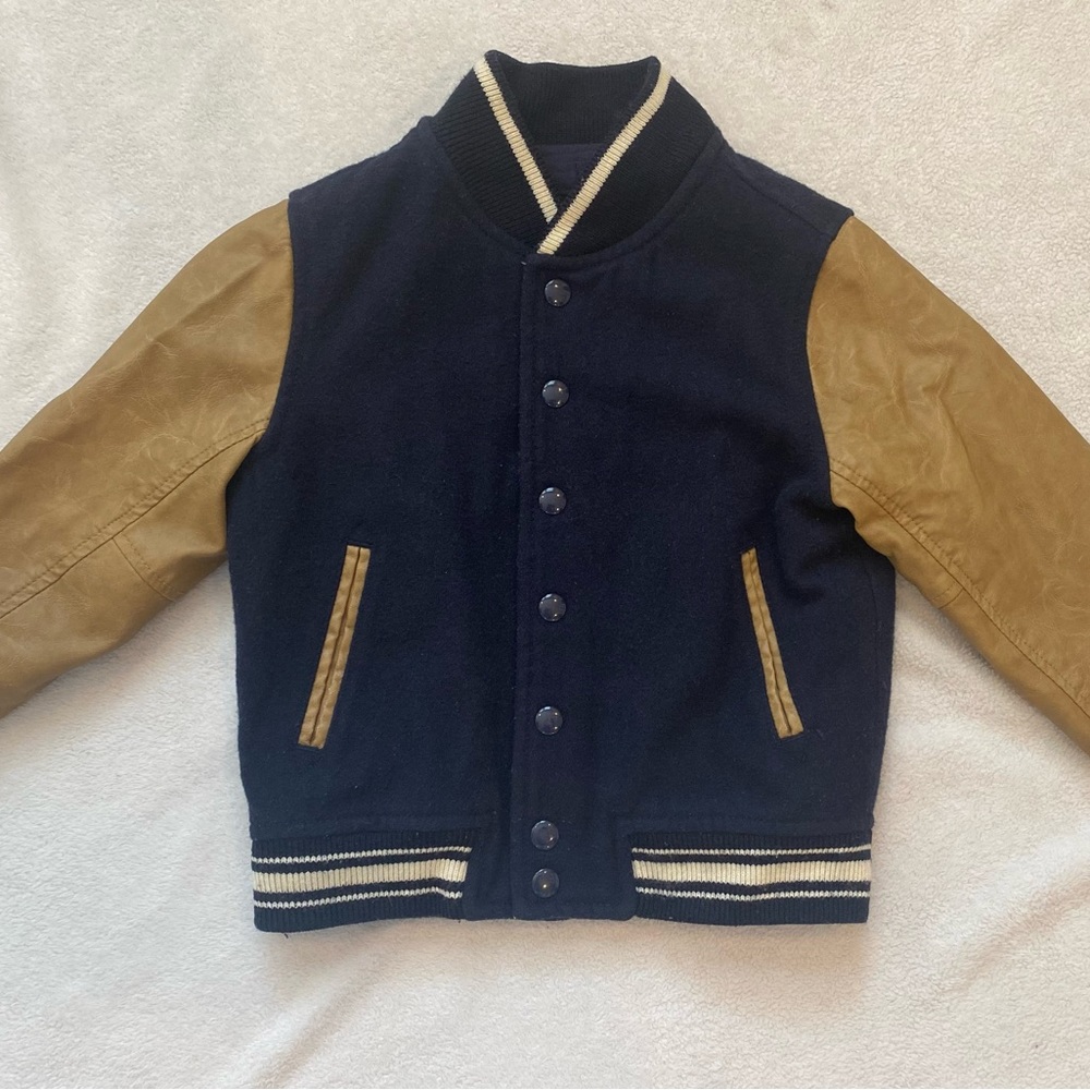 Baby Gap Faux leather Letterman Jacket